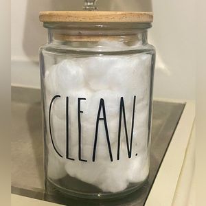 Rae Dunn “CLEAN” Glass Jar